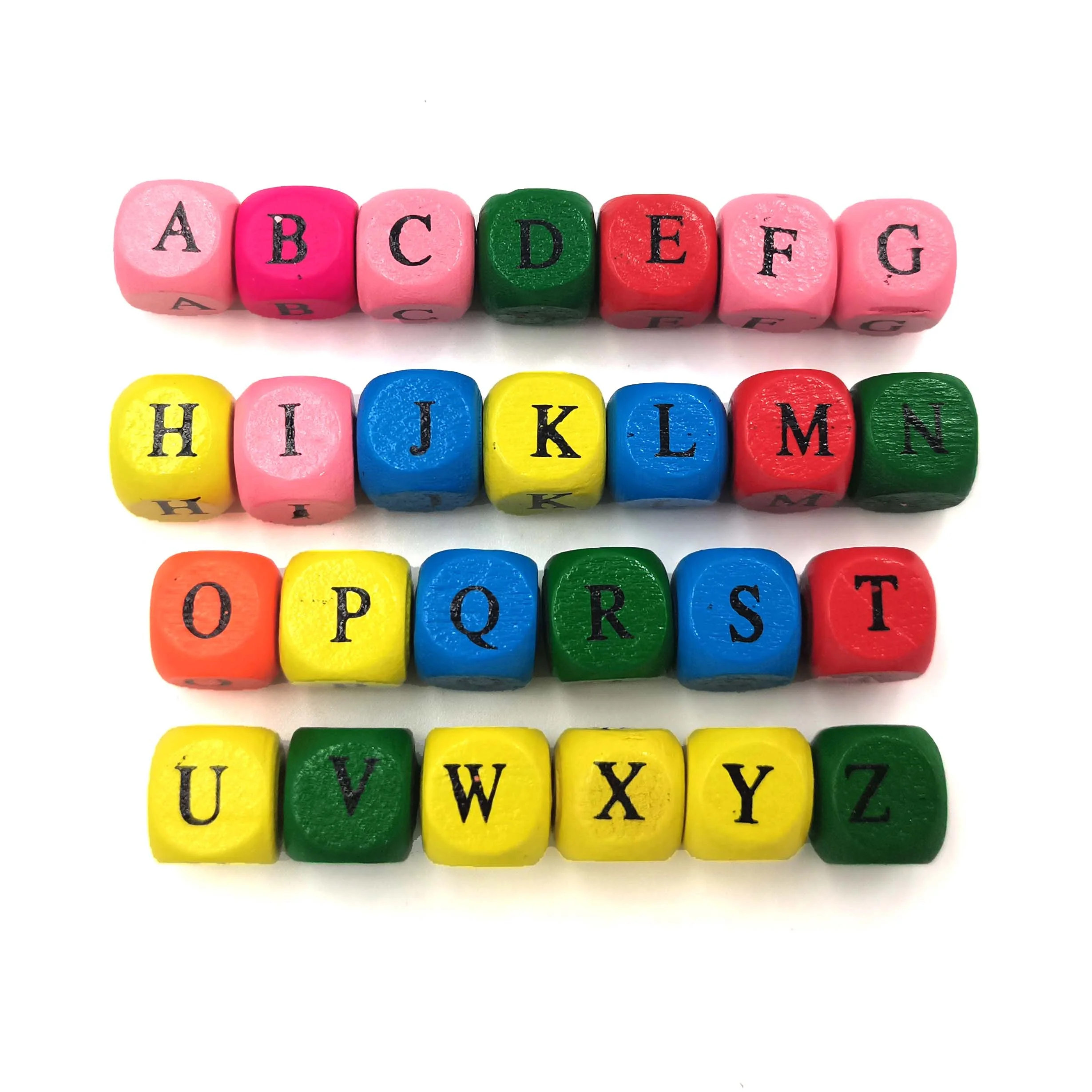 100pcs English alphabet letters colorful wood craft material for Christmas pendant