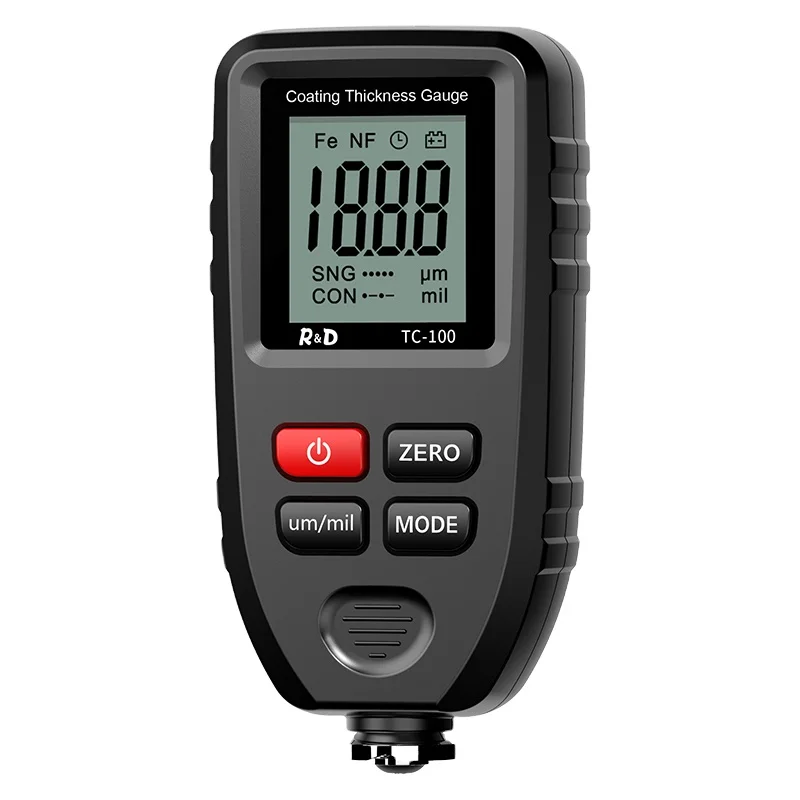 R&D TC100 Coating Thickness Gauge for Car 0.1micron/0-1300 Car Paint Film Thickness Tester Measuring Auto FE/NFE Paint Tool