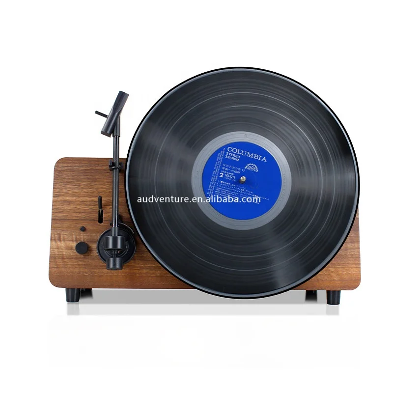 Portable nostalgic retro recorder vintage record player music player standing vinyl recorder 33, 45& 78 RPM