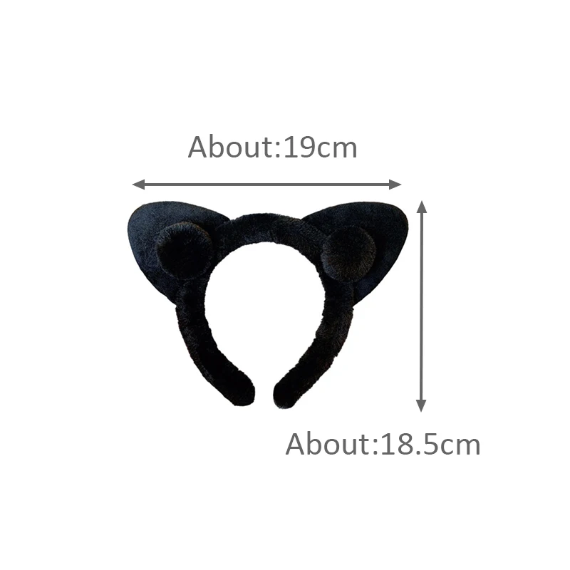 Korean cute plush cat ears hair hoop Girls fashion solid color wide brim hair band accessories warm daily furry headbands