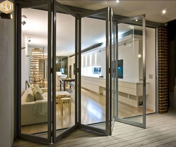 interior glass bi-fold doors glass folding partition for office, shopping mall, meeting room