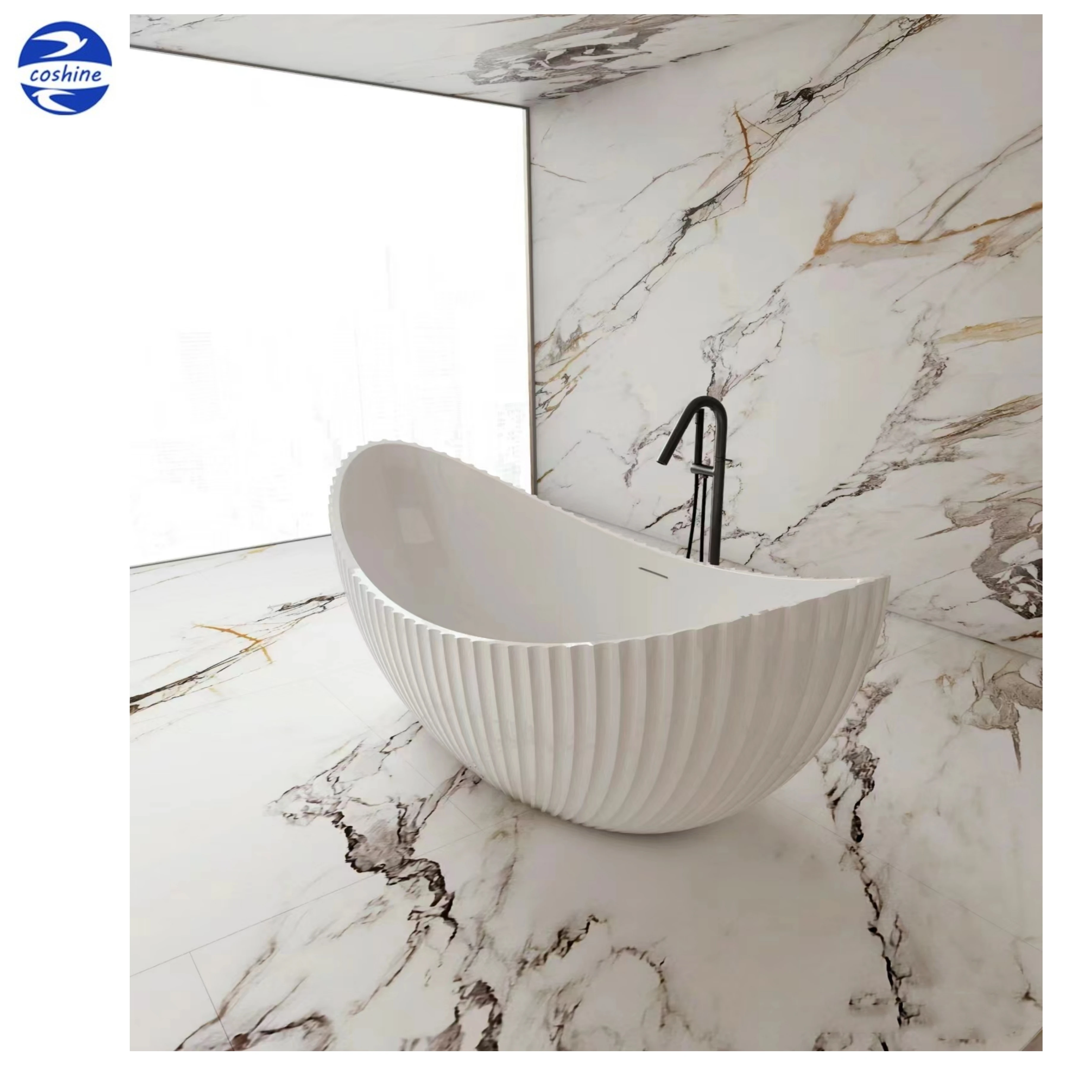 Дешевый искусственный материал для ванной комнаты Ванна Отдельно Стоящая овальная прозрачная лодка типа коричневая акриловая ванна с твердой поверхностью