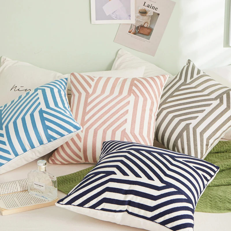 Factory Wholesale Cheap Price Embroidery Pillow Cover Accept Custom Square Amazon Hot Selling Embroidered Cushion Cover