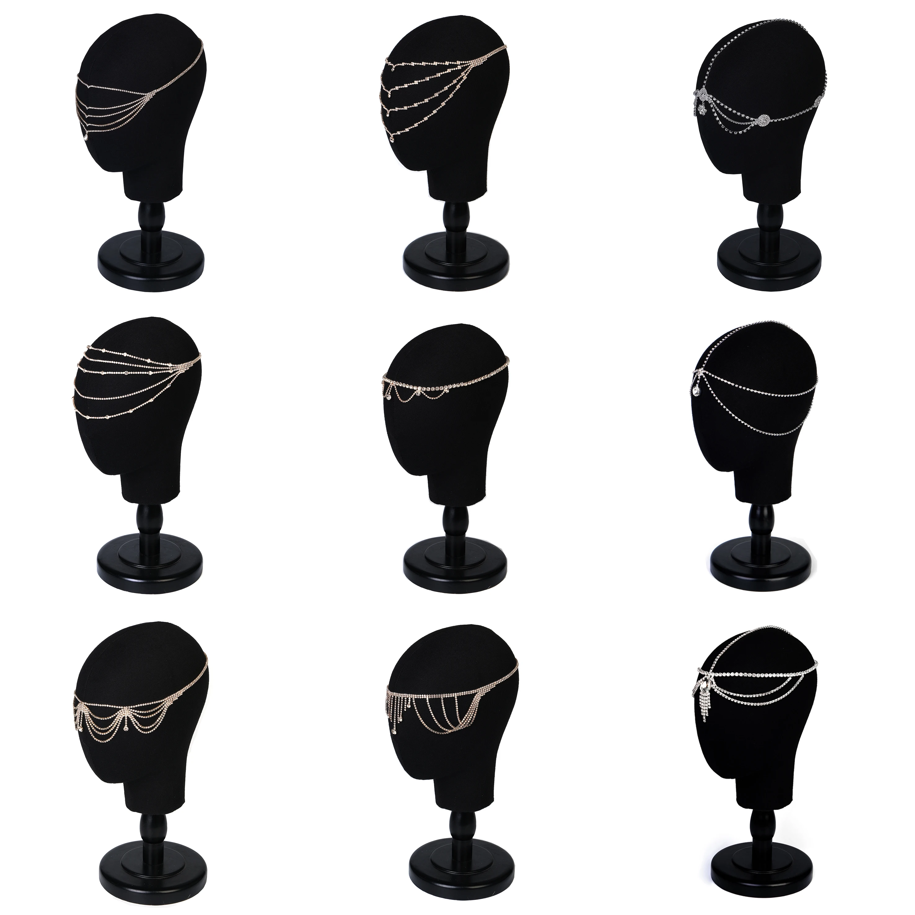 Fashion Multi-layered Rhinestone Forehead Hair Accessories Hair Chains Tassel hair head chain jewelry party for women