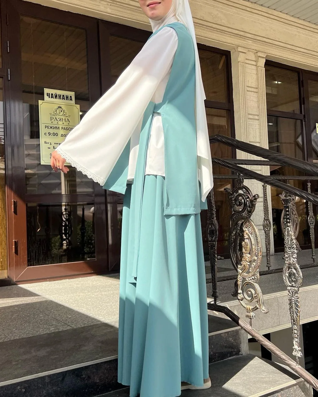 2023 Middle East Muslim Women islamic abaya dresses set ethnic clothing  turkey Muslim dress