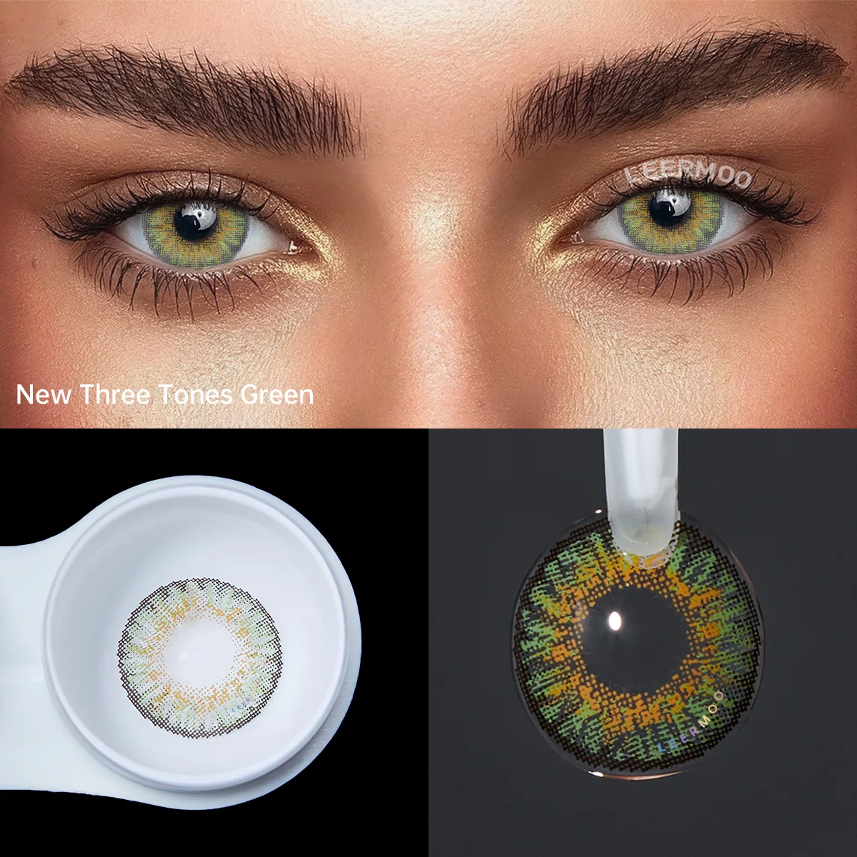 Lalens New Three Tone Cosmetic Eye Colored Contact Lenses Wholesale 14.2 MM 38% Water Prescription Twelve Colors Contact Lens