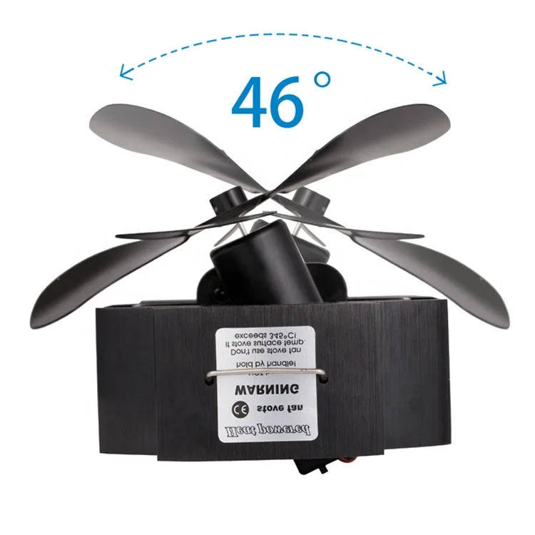 Экономия топлива, 5 лопастей, Каминный вентилятор с тепловым питанием, вентилятор для камина, 46 градусов, Широкий Ангел