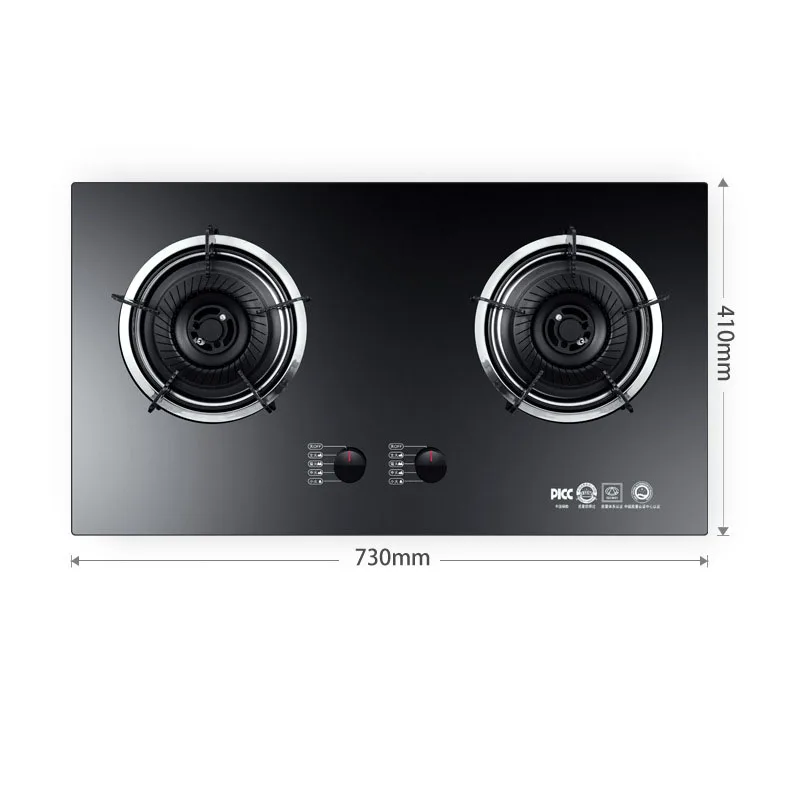 Взрывозащищенная закаленная стеклянная Бытовая газовая двойная плита, встроенная в газовые плиты