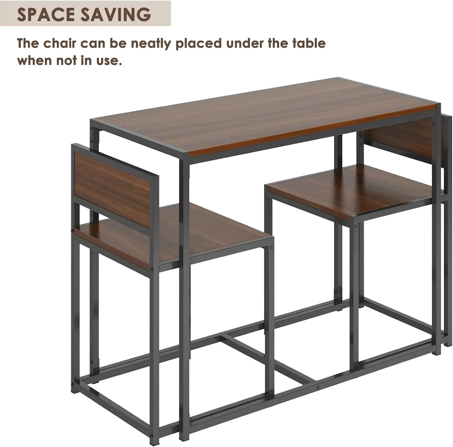 Комплект обеденного стола sogesfurniture из 3 предметов современный кухонный стол и стулья для 2 деревянный квадратный барный паба