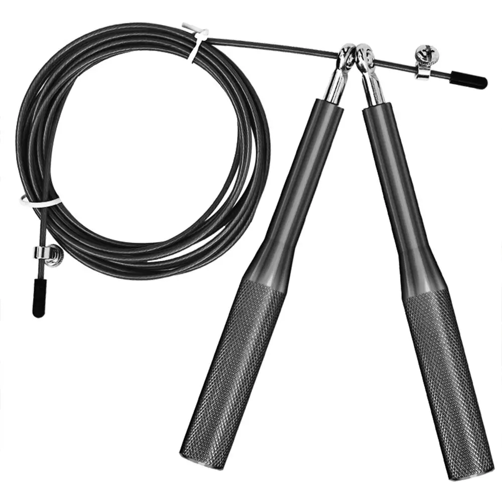 Customized Logo Speed Jump Rope Adjustable Stainless Steel Wire  for Fitness Speed Aerobic Exercise Jump Rope