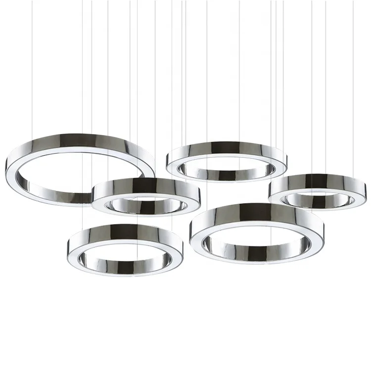  ETL SAA CE Modern Luxury Custom Design Chandelier Light Circle Round Ring Hanging Dimmable Circular LED Pendant