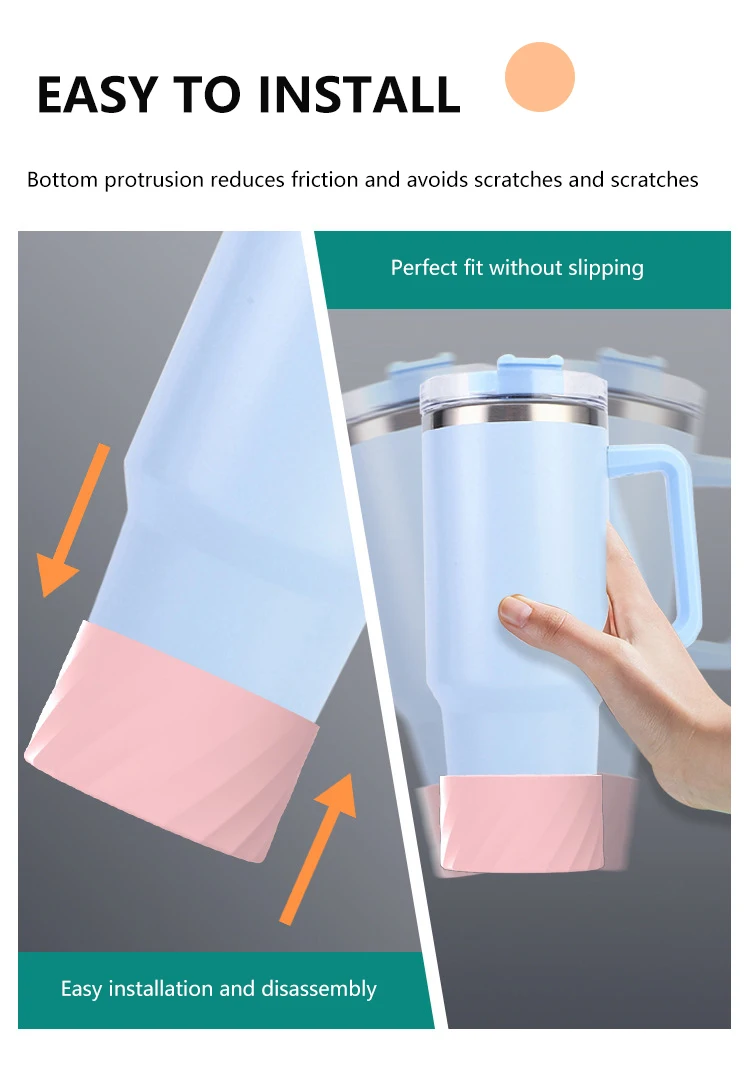 Bottom Protector Anti-Slip Bottle Bottom Sleeve Cover Custom Silicone Tumbler Boot