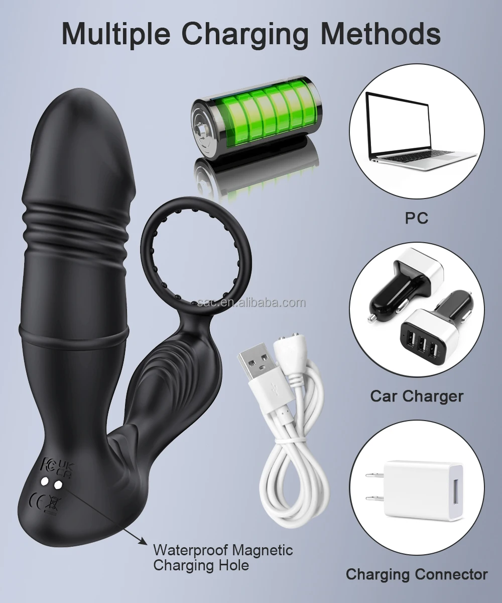 SacKnove BEST Anal Male Electric Remote Control App Stimulator Telescopic Thrusting Vibrator Prostate Massager Sex Toy For Men