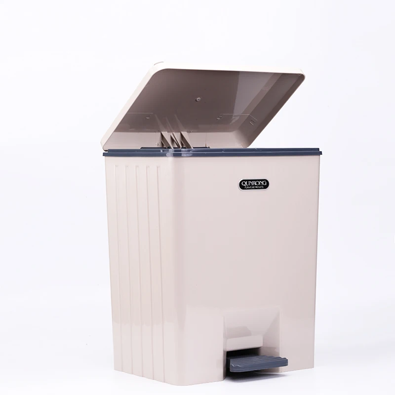 11L Garbage Bin Rectangular Pop-Up Open Lid Dustbin Kitchen Food Foot Pedal Waste Bin Plastic Trash Can