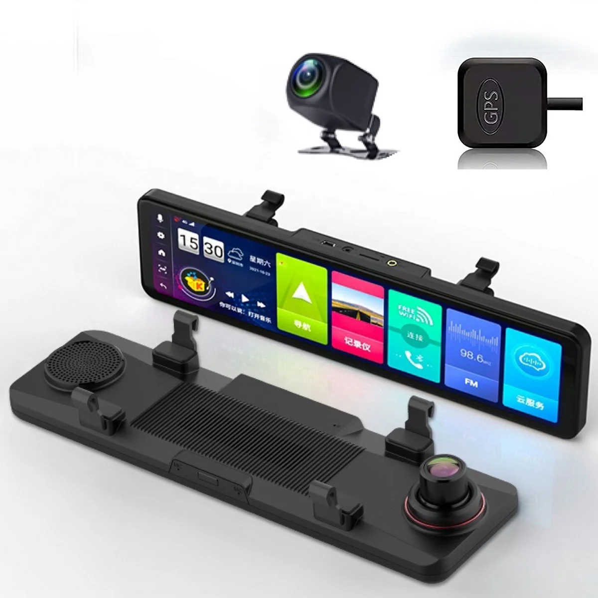 4G Android 8 Автомобильный видеорегистратор с черным ящиком 12 дюймов 1080P зеркало заднего вида GPS навигация мобильное приложение удаленный монитор ADAS dash cam