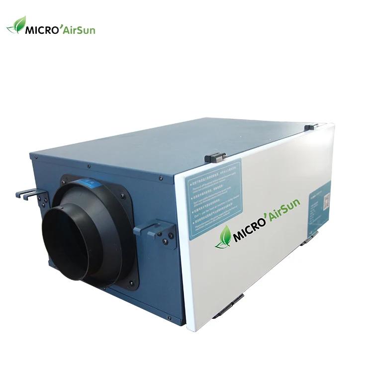 Single duct uni-directional ventilation air handling unit with air purification filter