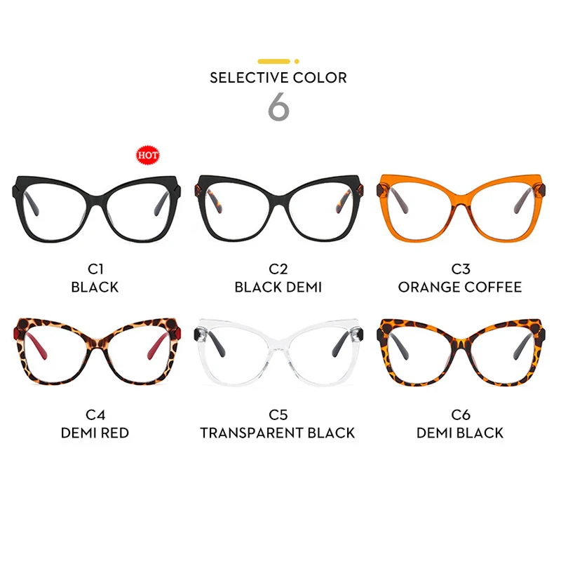 Fashion TR90 women anti blue light computer glasses cat eye oversized blue light blocking glasses 2022