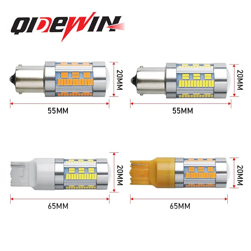 QIDEWIN super bright high power 1156 1157 t20 t25 4014 105smd led tail light bulb for car brake turn signal led lamp amber red