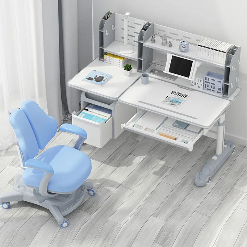 
2021 HOT SELL Children writing study ergonomics table desk chair set for adult kids baby Wooden plastic furniture 