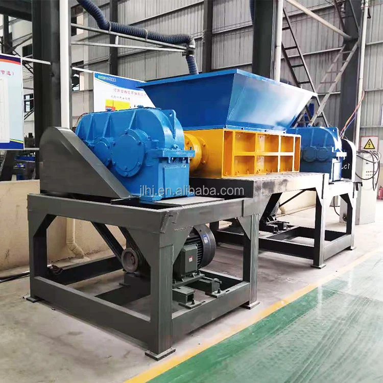 waste copper scrap stainless plastic metal car crusher machine double shaft steel shredder