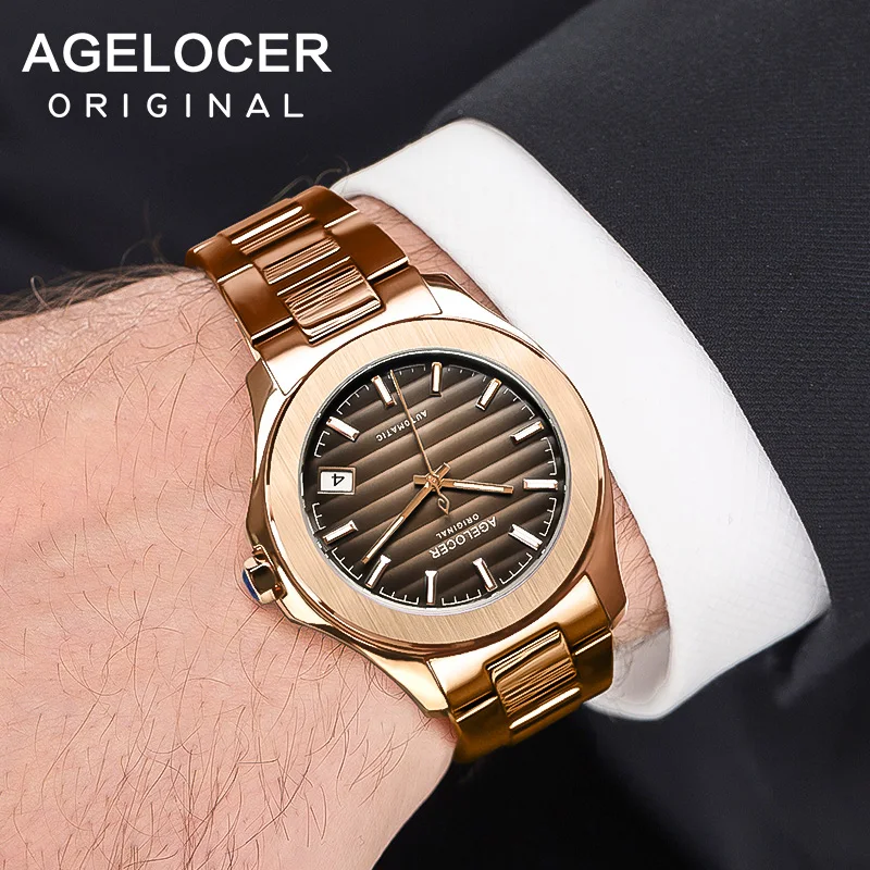 Agelocer 6303D9 Trendy Custom Logo 5ATM Waterproof Diver Mechanical Wristwatches Automatic Men