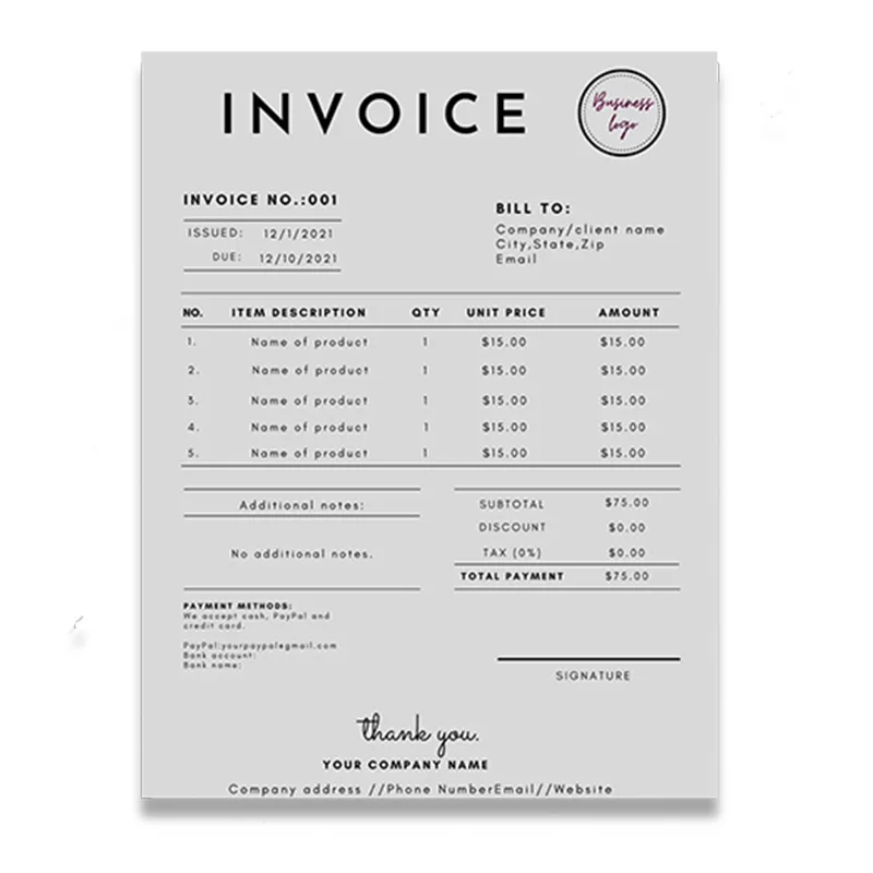 Factory Sale Customized Carbonless Receipt Book Printing 2/3/4 part paper carbonless order forms