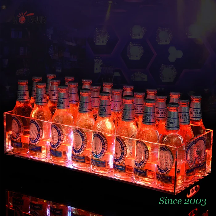 
Rechargeable Batteries LED Lighting Up RGB Wine Cooler Beer Champagne LED Acrylic Ice Bucket 