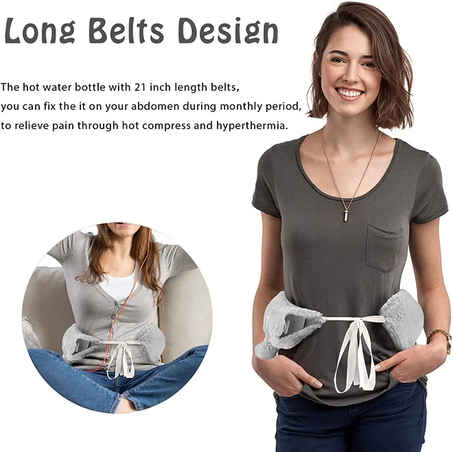 Knitted Extra Long Hot Water Bottle with Cover 72 cm Luxury Thermotherapy 2L Pure Natural Rubber Hose Hot Water Bottle for Neck