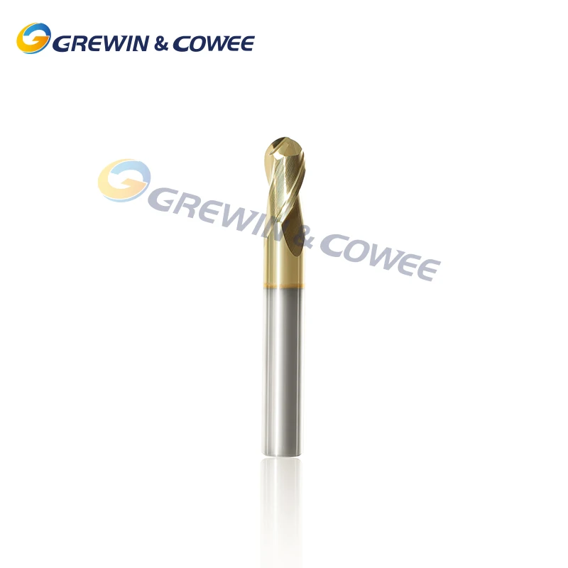 High Hardness CNC metal cutting tools milling cutters 6mm 8mm Ball nose 2Flute 4Flute HRC55 TiSiN coating Solid carbide end mill