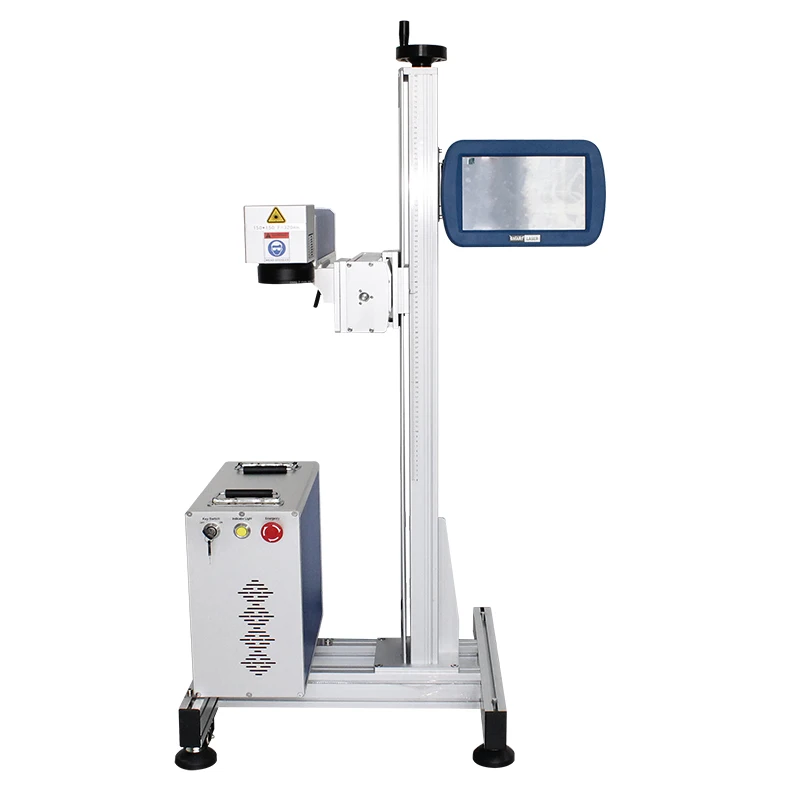 Высокоскоростной динамический сенсорный экран Дата Серийный номер онлайн летающая волоконно-лазерная маркировочная машина для ПВХ пластиковых труб и полиэтиленового кабеля