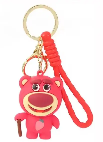 Promotion Gifts Kawaii Car pendant Cute Cartoon Bag accessories  Soft PVC and silicone 3D Custom   Keychain