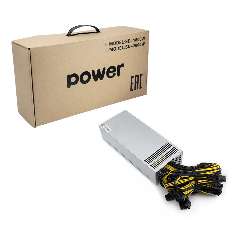 1800 Вт ATX PSU импульсный источник питания для компьютера 100V - 264V с низким уровнем шума вентилятора 8 GPU