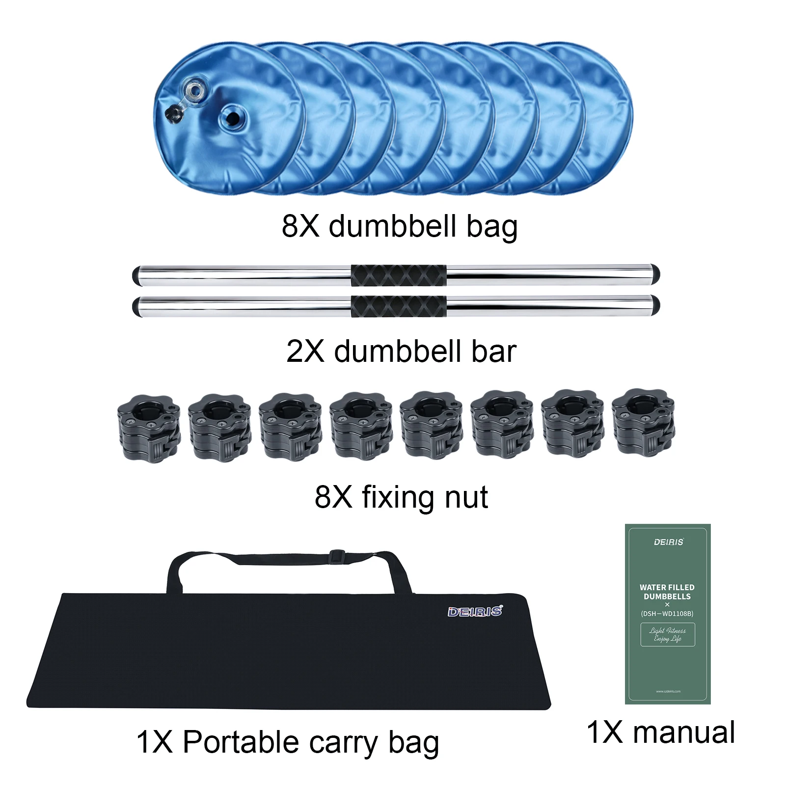 Gym equipment adjustable dumbbell set 66 lbs 10kg 20kg 25kg 30kg weight lifting dumbbell barbell set for gym fitness