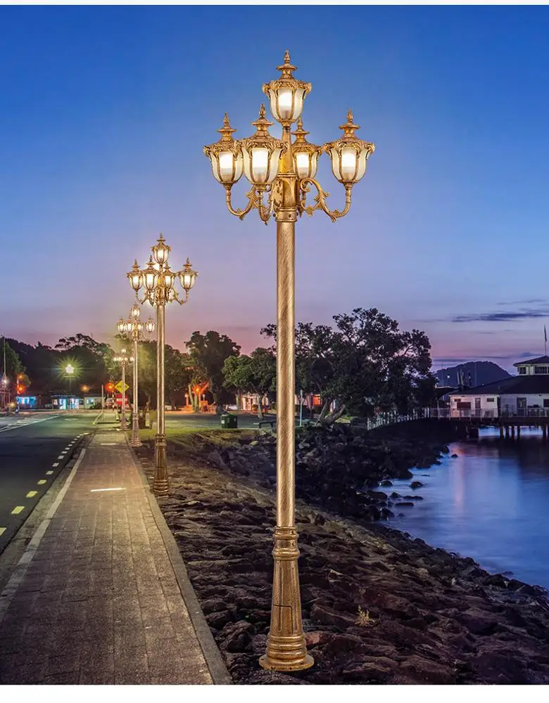 Lights Outdoor Matte Black Brown Yard Bollard Lamps Power 40W Voltage AC220V Warm Natural Cold Led Garden Street lamp