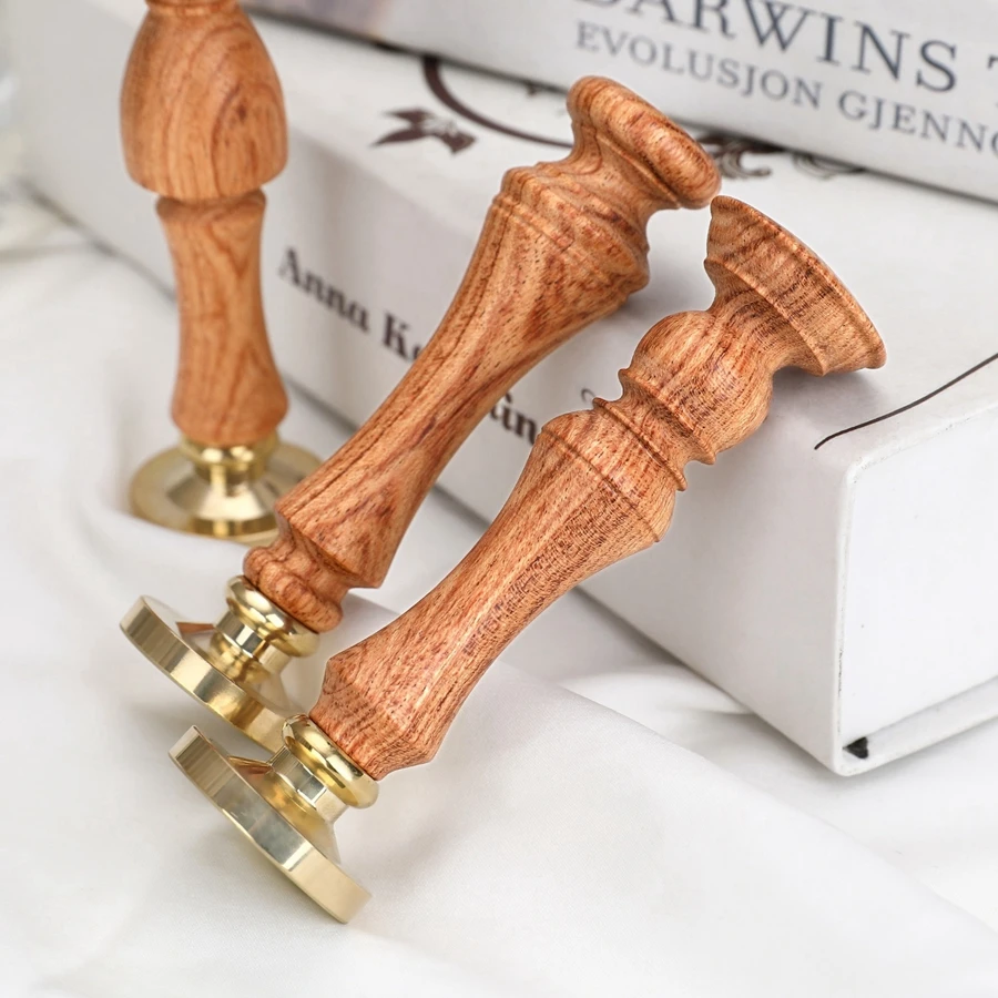 Retro Style Fire Paint Handle with Rosewood Replaceable Copper Head Wax Seal Stamp High Quality Wax Sealing Accessories