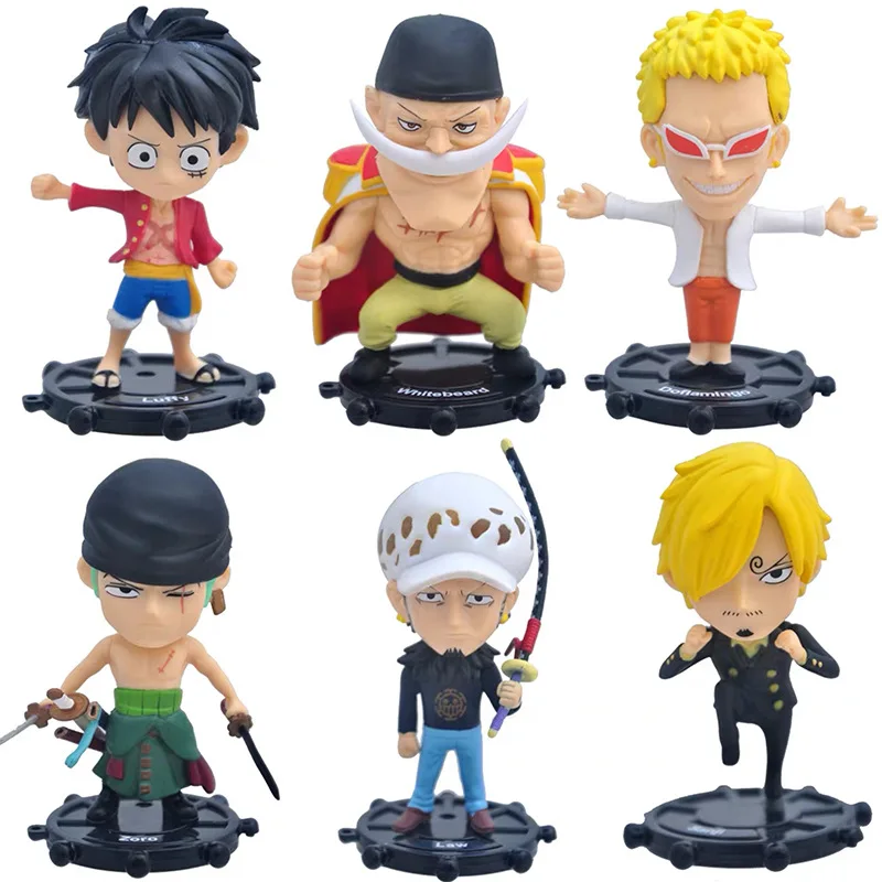 Hot Cartoon One Piece 6pcs/set Action Figure Don Quixote Doflamingo Ace Shanks Anime Figure Doll Toy