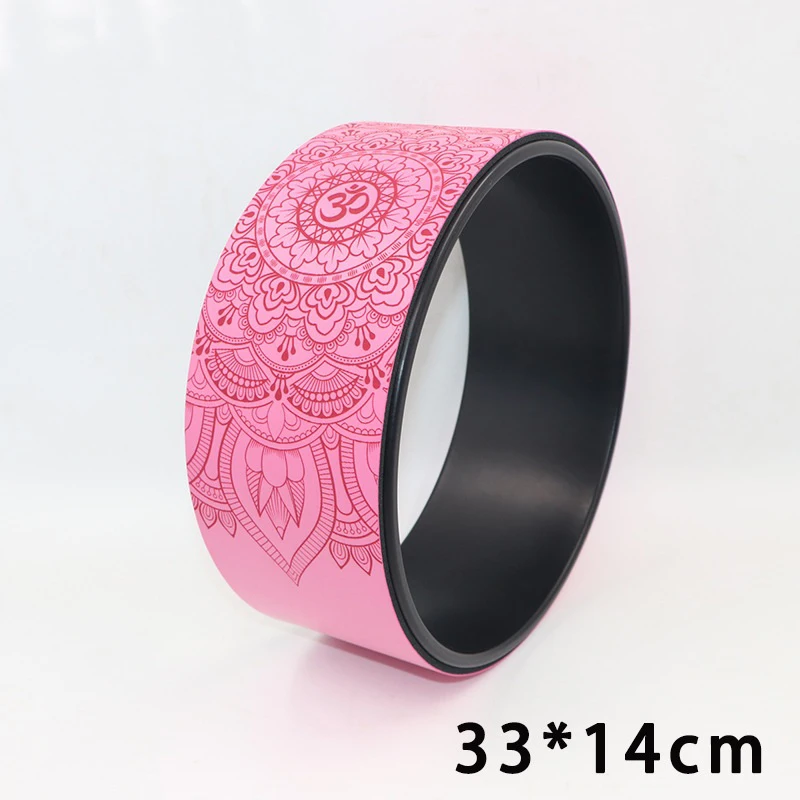Yoga Wheel Natural Yoga Auxiliary Wheel Massage Mandala Pattern Wheel Backbend Artifact Pilates Yoga Circle