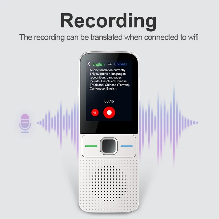 Language Translator Device Portable Real-time Voice Translation in 138 Different Languages Accents for Learning Travel Business