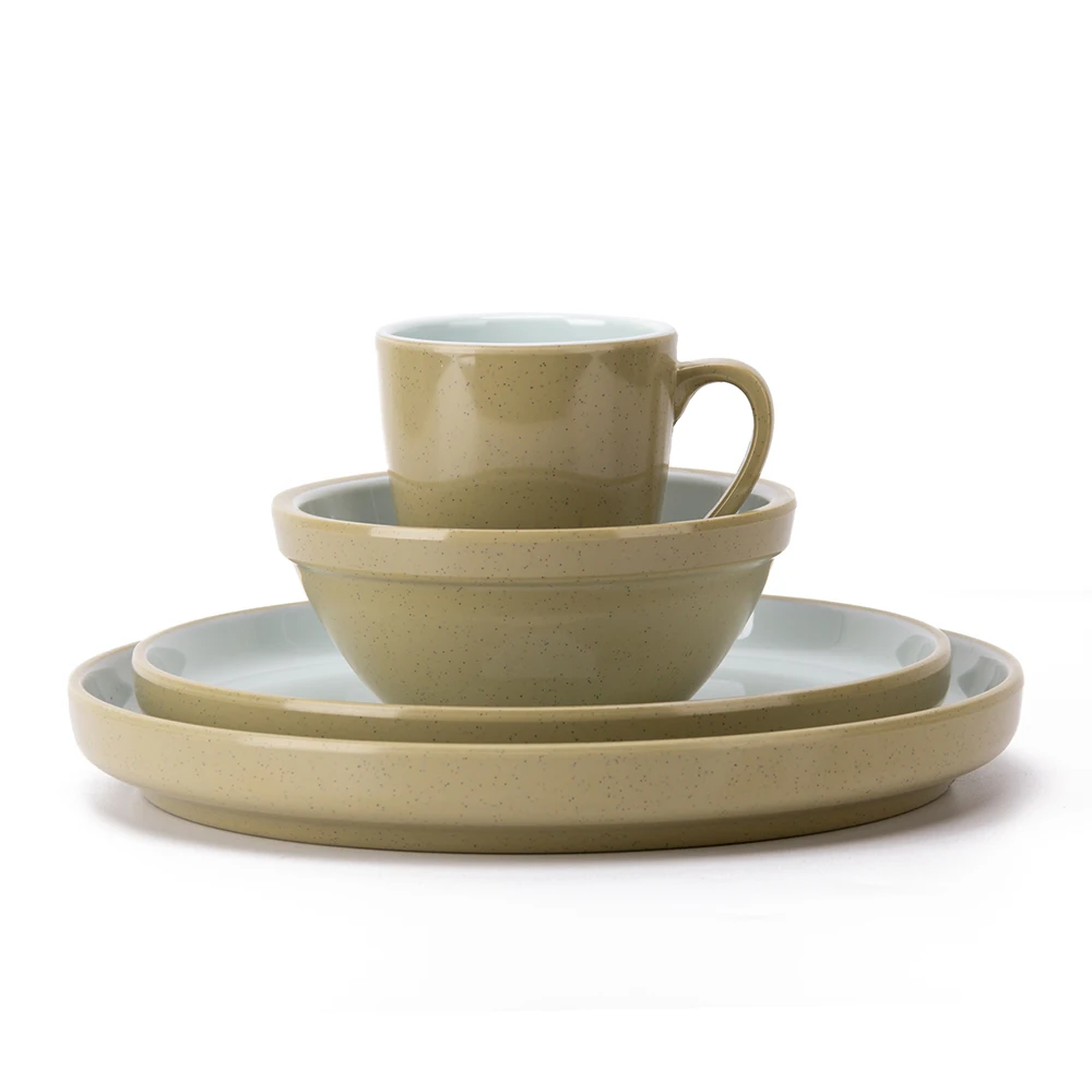 4 pieces set reusable high quality melamine round unbreakable dinnerware dinner set