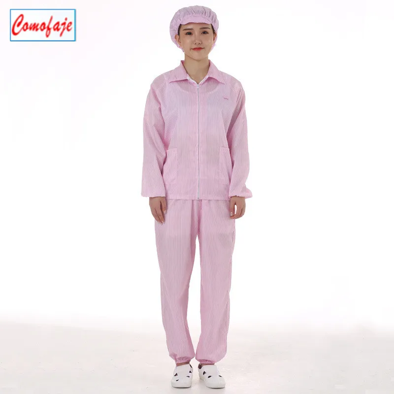 
Washable Dust Free Anti Static Cleanroom Jumpsuit Coverall ESD Garment For Pharmaceutical Industry 