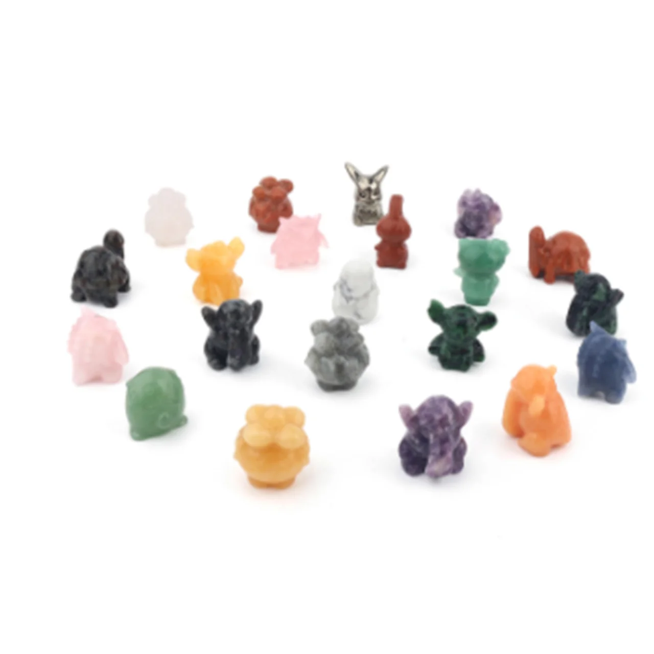 Natural Crystals Healing Stone Mixed Shaped Crystal Mini Cartoon Monster Fluorite Animal Crafts Carvings