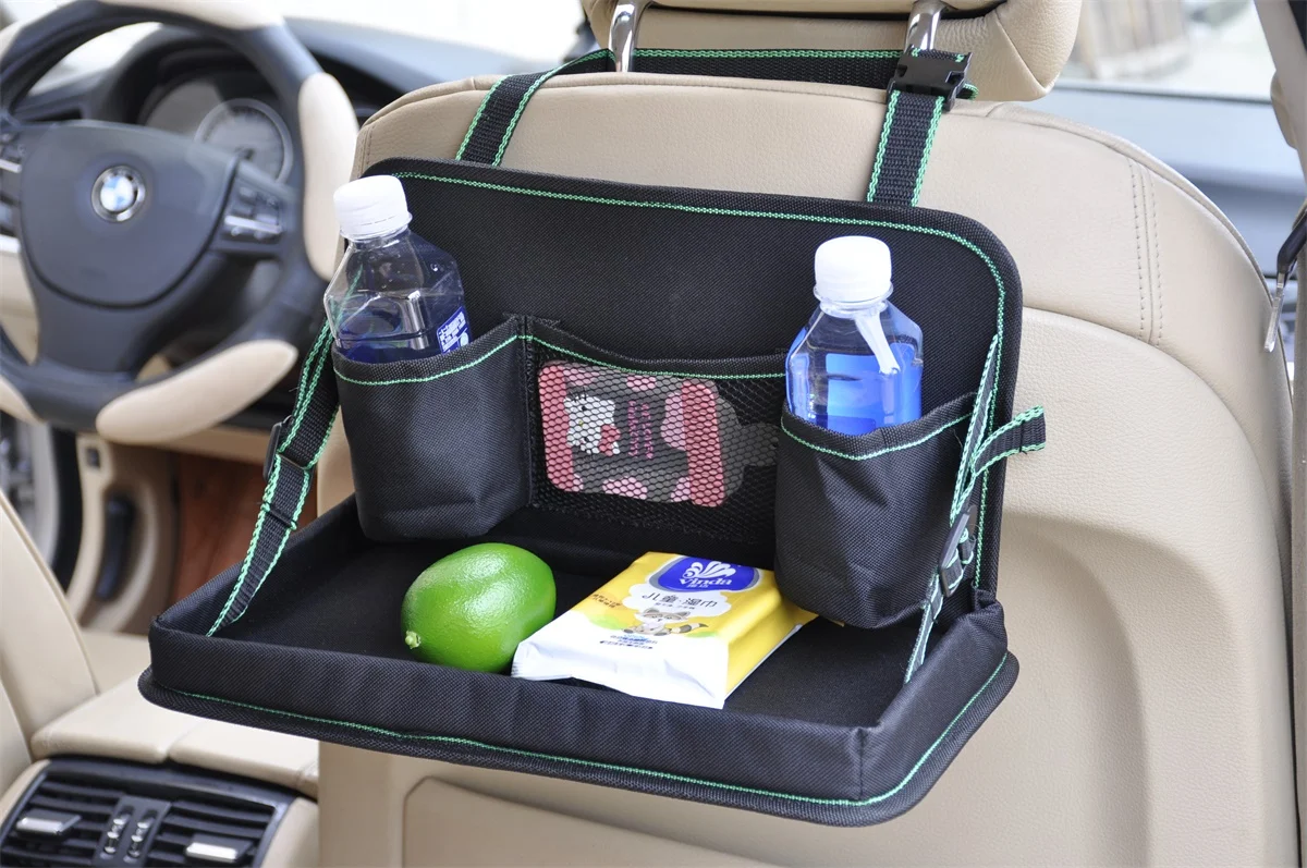 Multifunctional car cup holder expander car back seat storage organizer for cars with foldable table tray