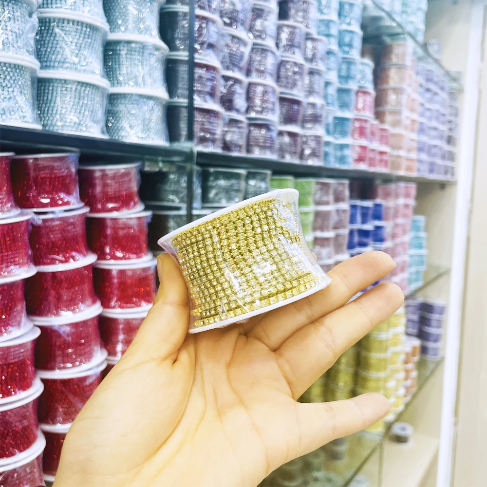 High Quality Rhinestones Chain Sew On Trimming Rhinestone Cup Chain Strass Roll Sew On Rhinestone Close Cup Chain