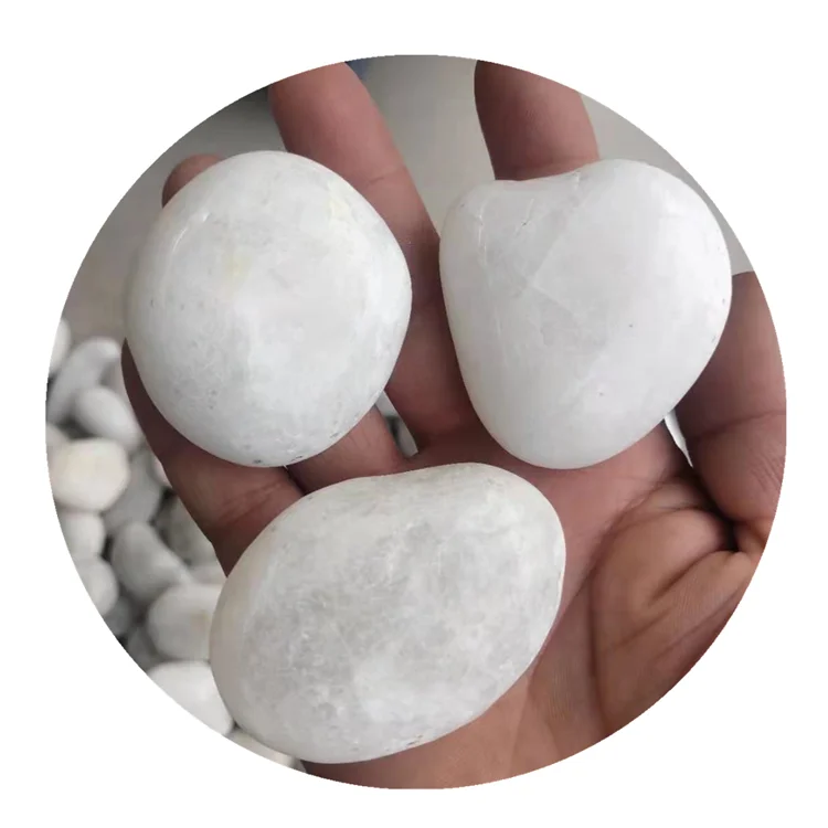 natural round white garden landscape stones and pebbles white quartz cobbles river rocks round stones