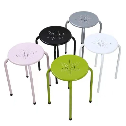 JUSTHOME factory cheap price custom colors portable simple home modern stacking metal stools