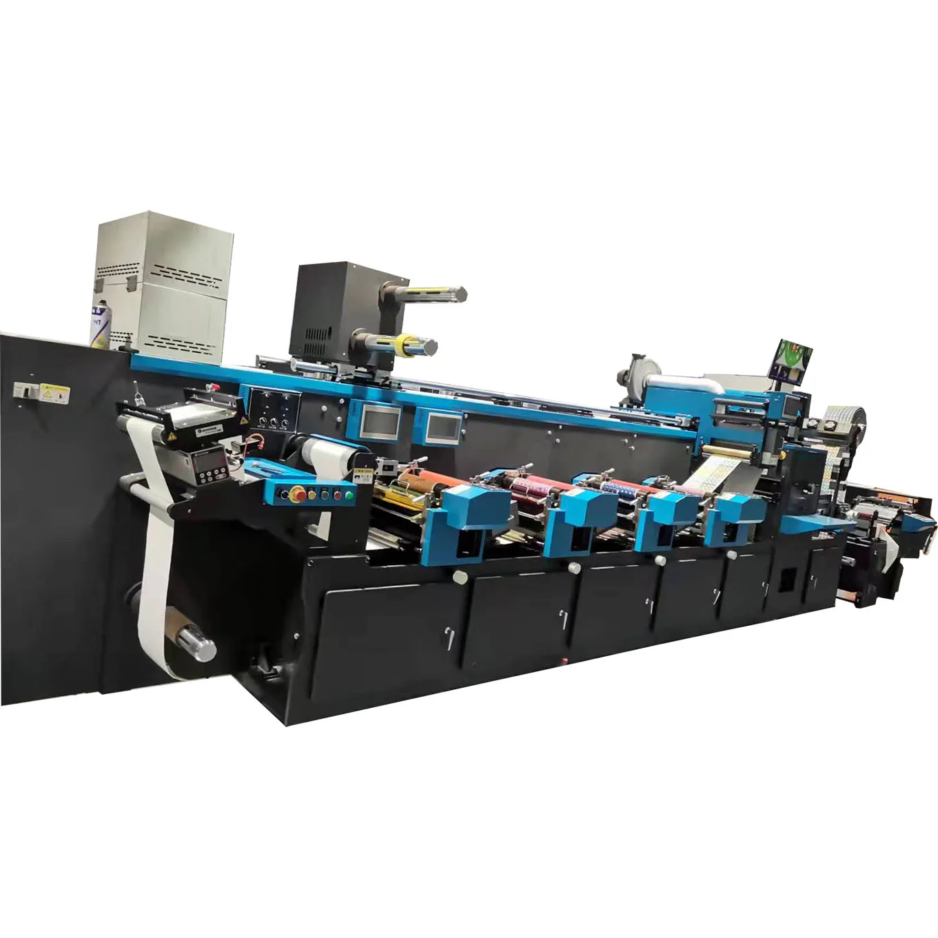 FDA-350-4C HONTEC Post-press equipment high speed flexo printing machine for Self adhesive label on glass bottle