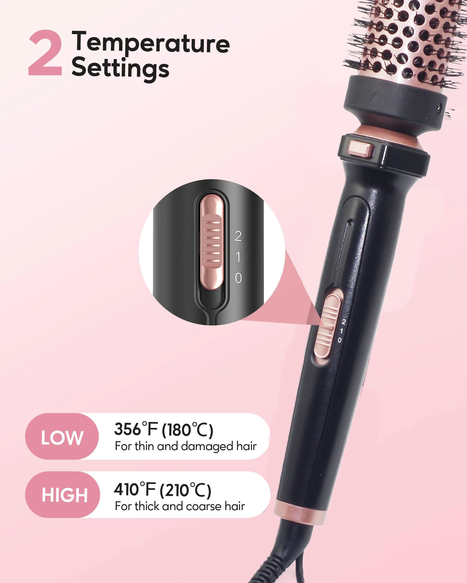 Ceramic Tourmaline Coating Barrel Heat Heated Electric Multi Removable Hair Heat Brush Round Curling Iron