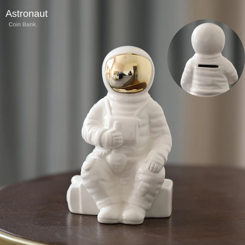 Nordic office gift spaceman model white ceramic ornaments for home decor luxury accessories