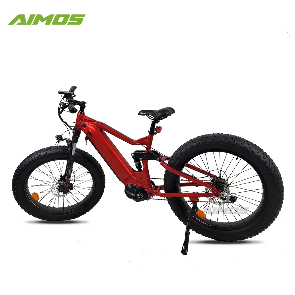 48V 1000W fat tire ebike electric mountain MTB snow beach cruiser with mid Bafang drive motor and full suspension for wholesale
