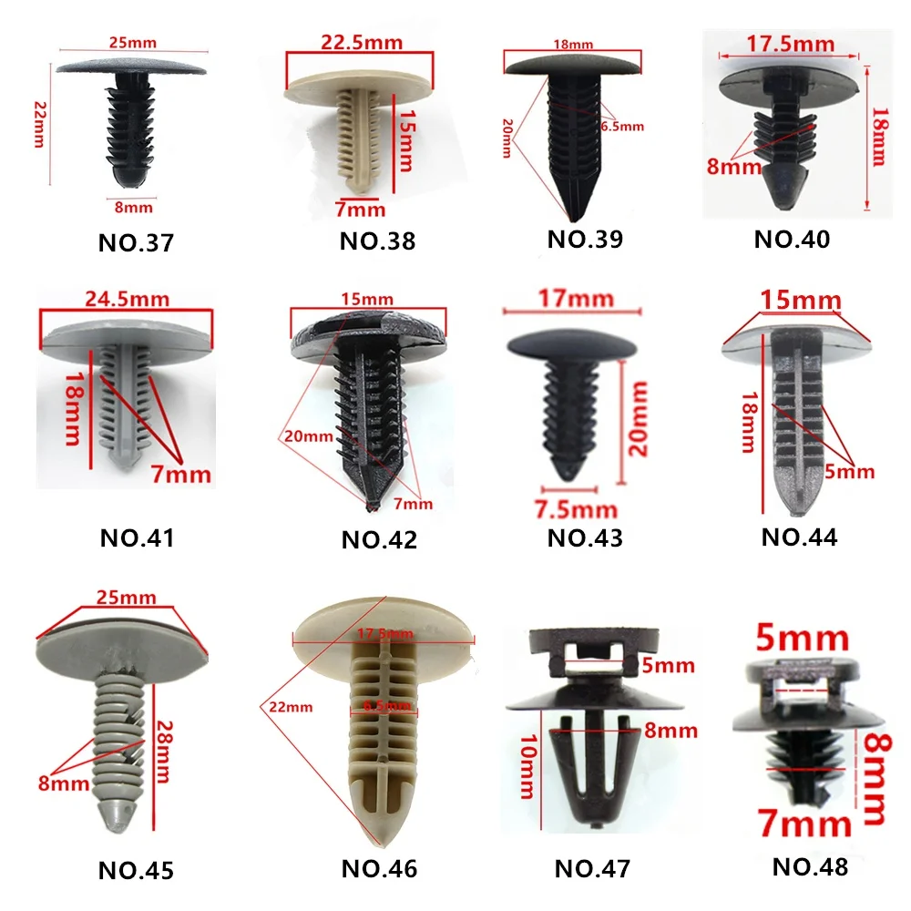High Quality 60 Kinds Car Trim Clips Small Plastic Auto Fasteners Clip For Car Bumper/Door Panel